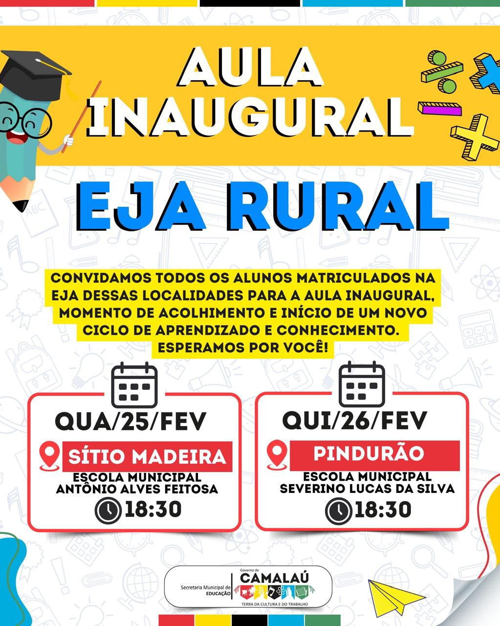 Prefeitura de Camalaú realiza Aula Inaugural da EJA Rural e amplia atendimento em comunidades