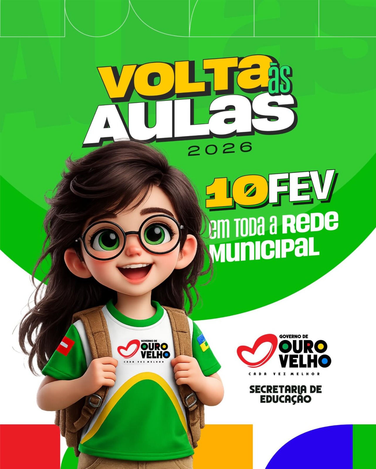 Rede municipal de ensino de Ouro Velho inicia ano letivo 2026 na próxima terça-feira (10)