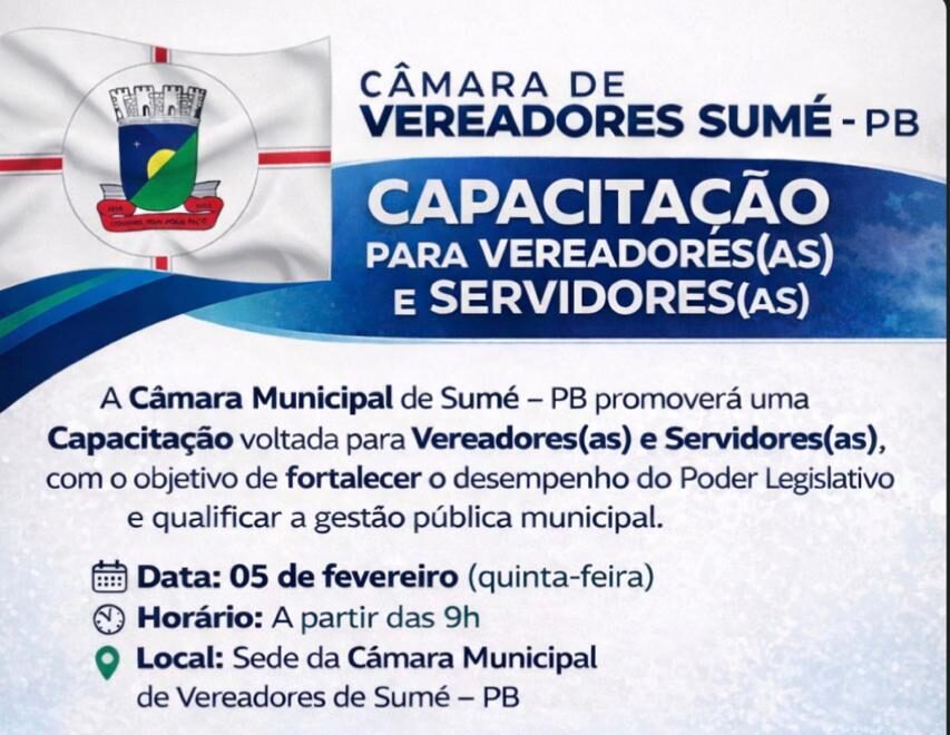 Câmara Municipal de Sumé realiza capacitação para vereadores e servidores