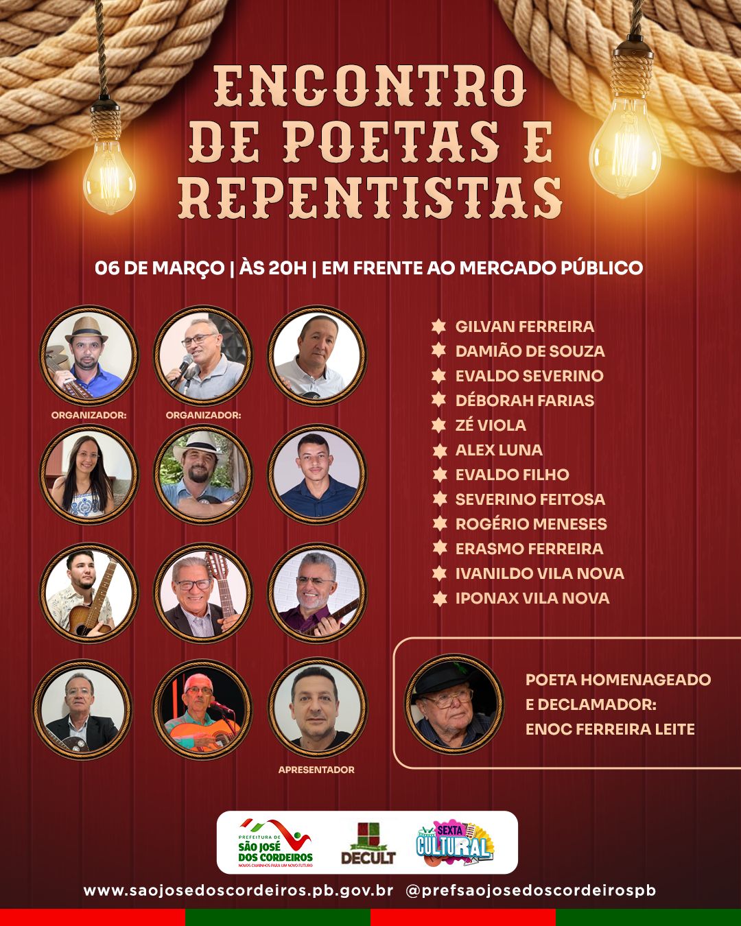 São José dos Cordeiros promove grande Encontro de Poetas e Repentistas no dia 06 de março