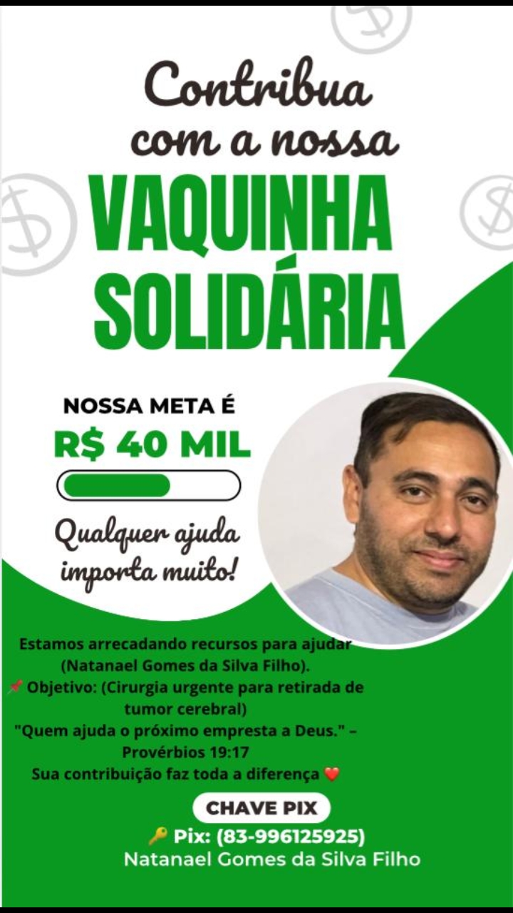 Morador de Serra Branca inicia vaquinha solidária para cirurgia urgente de tumor cerebral