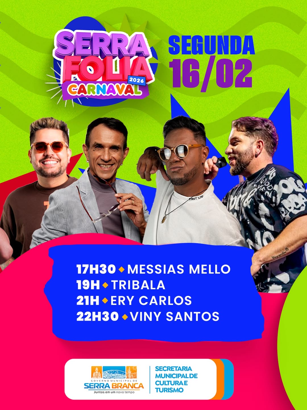 Serra Folia 2026 agita a segunda-feira com grandes atrações e inclusão de Messias Mello na programação, em Serra Branca