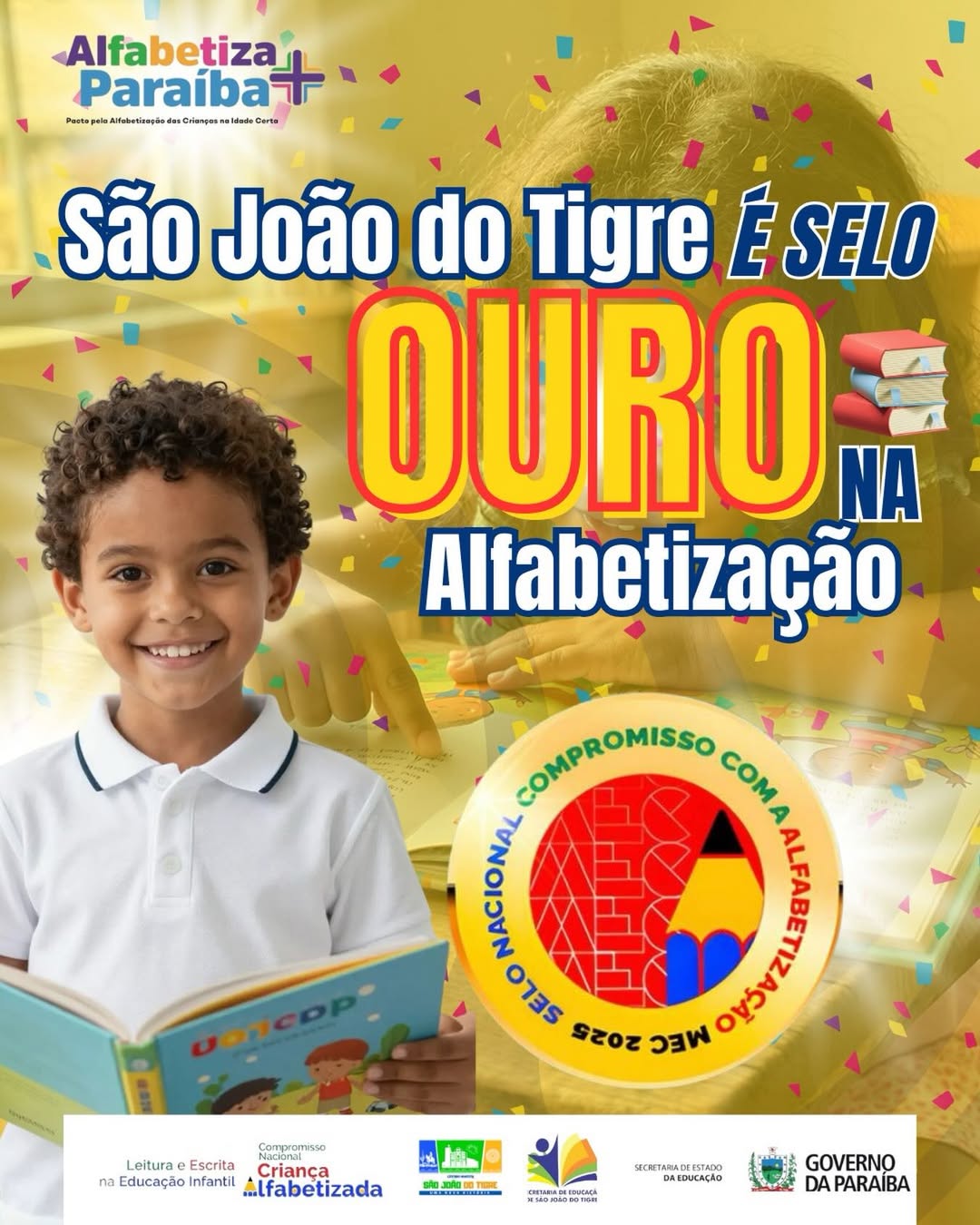 São João do Tigre conquista Selo Ouro na Alfabetização e se destaca na educação pública