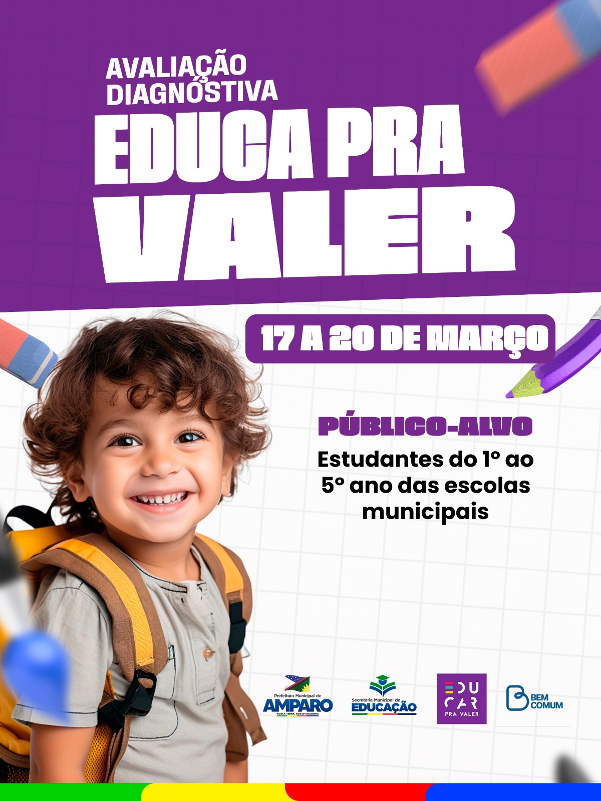 Prefeitura de Amparo realiza Avaliação Diagnóstica do programa Educa Pra Valer nas escolas municipais