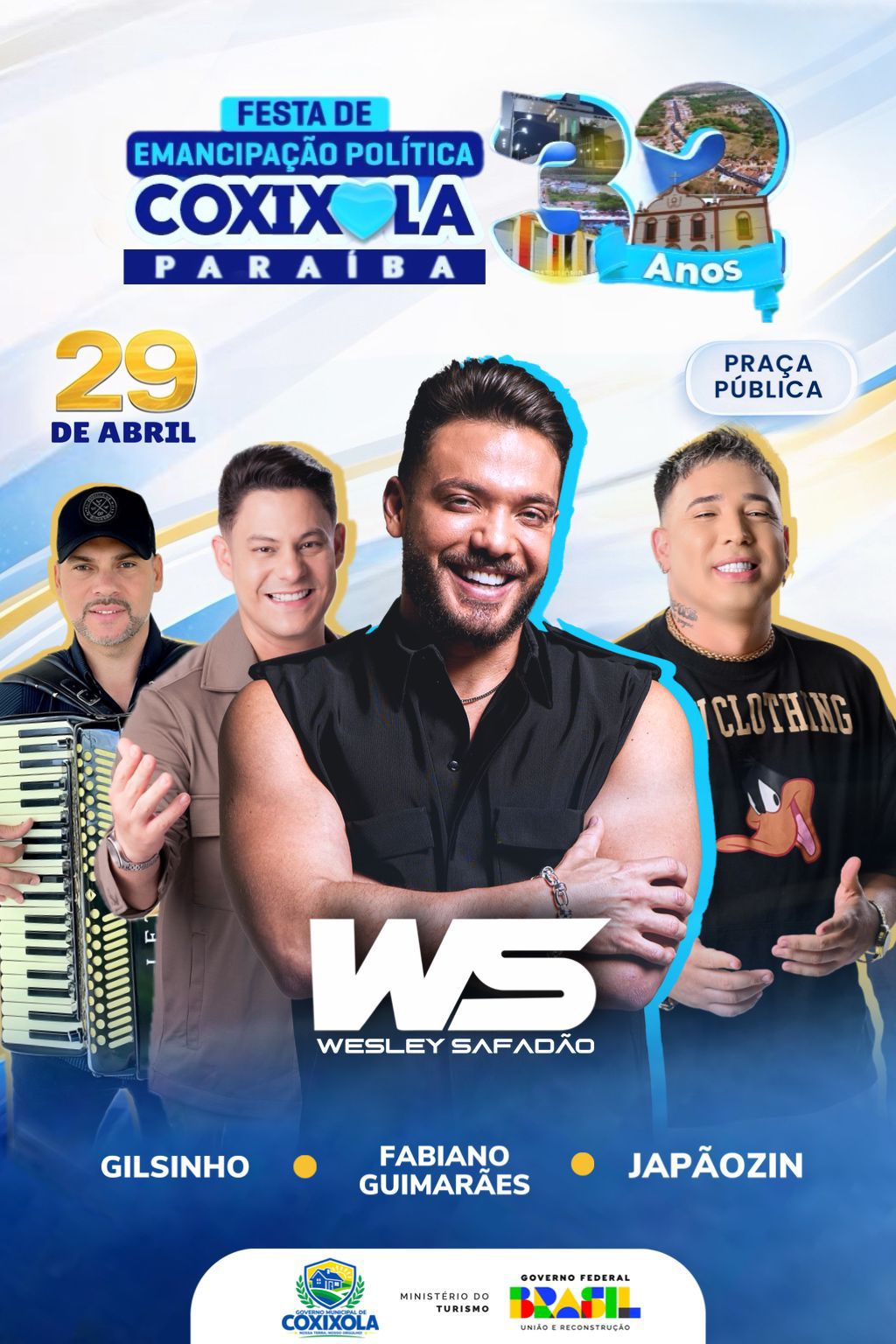 Prefeito de Coxixola anuncia atrações da Festa de Emancipação Política e promete grande público nos 32 anos do município
