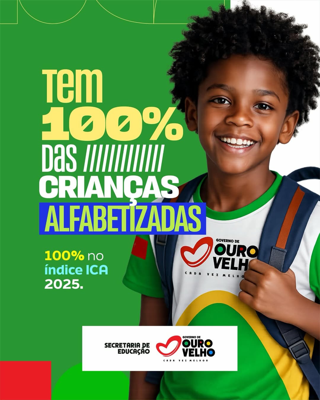 Município de Ouro Velho alcança 100% de alfabetização e se destaca no ICA 2025