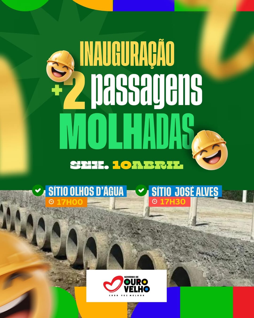 Prefeito Dr. Junior anuncia inauguração de passagens molhadas na zona rural de Ouro Velho